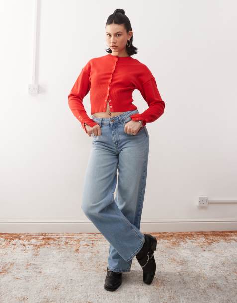 Wrangler - Losse rechte jeans in lichtblauw - view 1