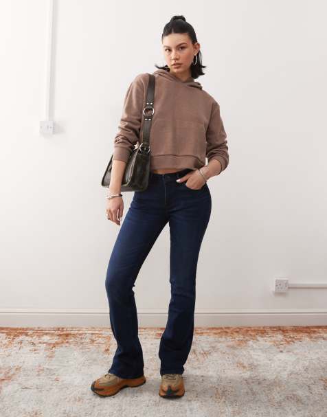 Wrangler low rise bootcut jeans in darkwash blue - view 1
