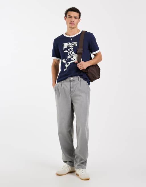 Wrangler – Marinblå t-shirt med kantrand, 2 av 5