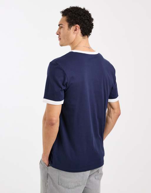 Wrangler – Marinblå t-shirt med kantrand, 3 av 5