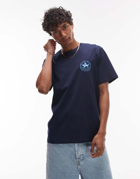 Wrangler – Marinblå t-shirt med logga i cowboystil på bröstet - view 1