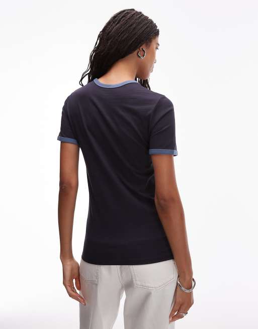 Wrangler – Marinblå text med cowboy-text och kantband, 4 av 4