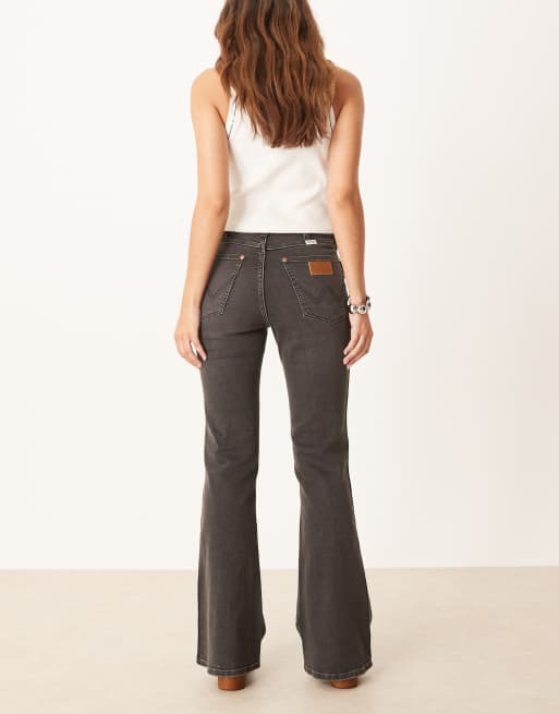 Wrangler montana flare jeans in washed black, 3 of 5