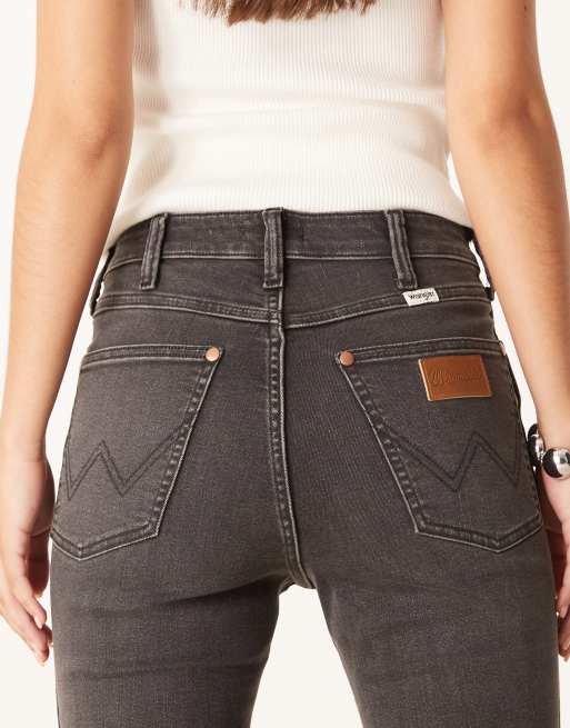 Wrangler montana flare jeans in washed black, 5 of 5