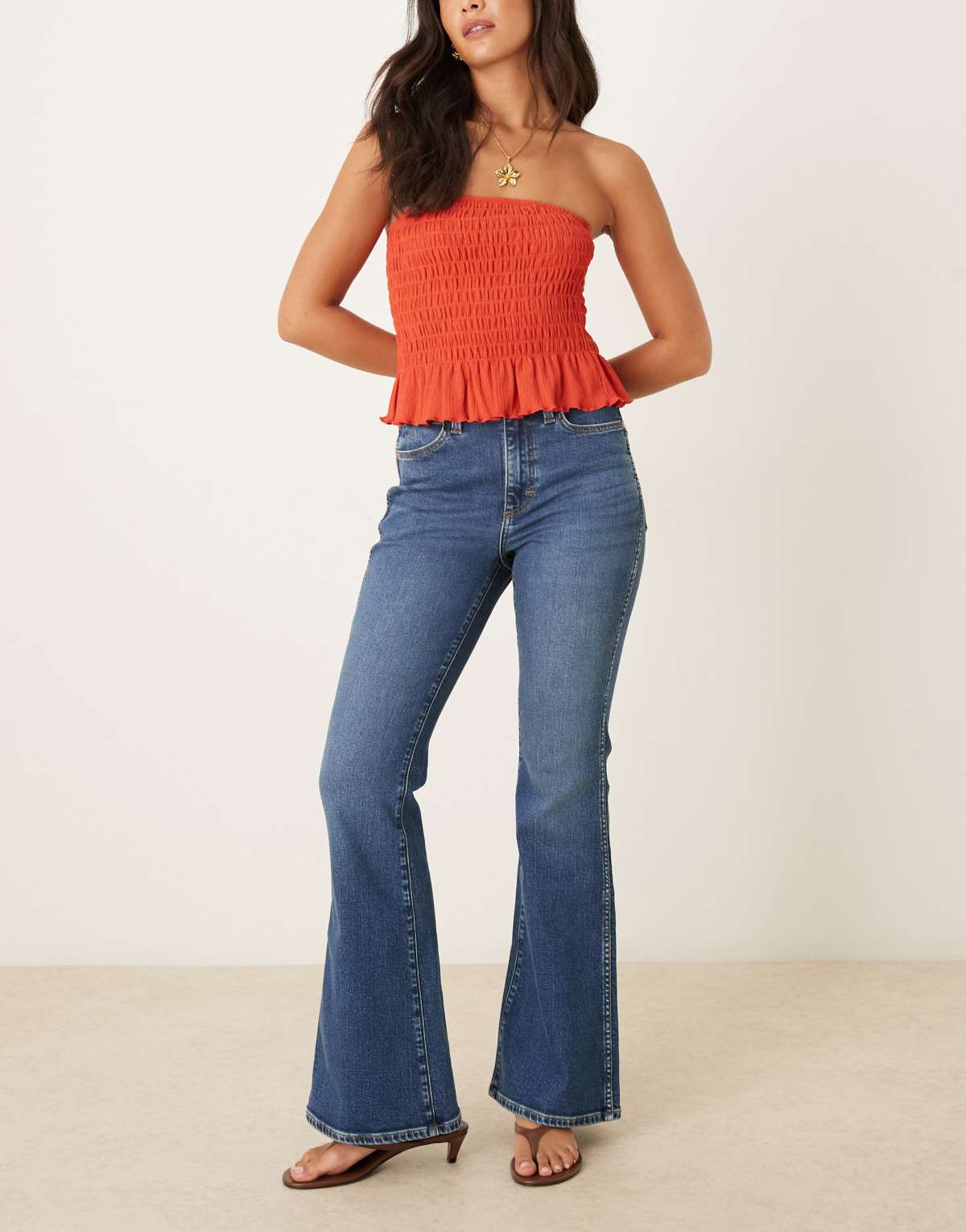 Wrangler montana flare jeans in washed dark blue