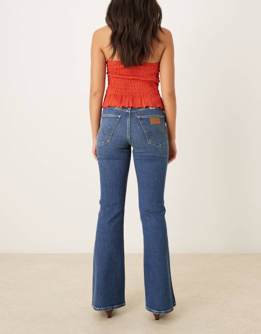 Wrangler montana flare jeans in washed dark blue, 3 of 5