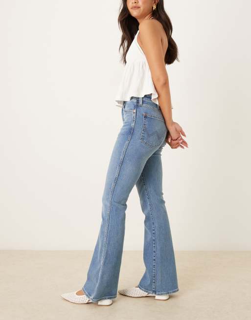 Wrangler - Montana - Jeans a zampa azzurri lavaggio acido, 3 di 5