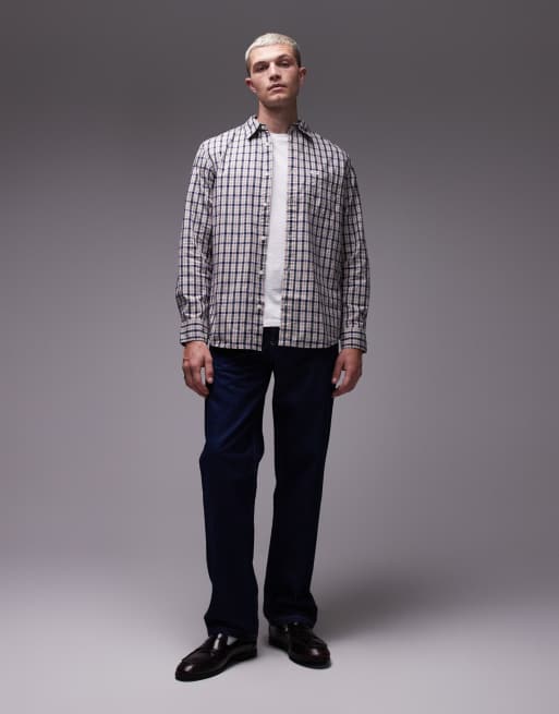 Wrangler - Naturfarvet skjorte med lange ærmer og tern, 2 af 5