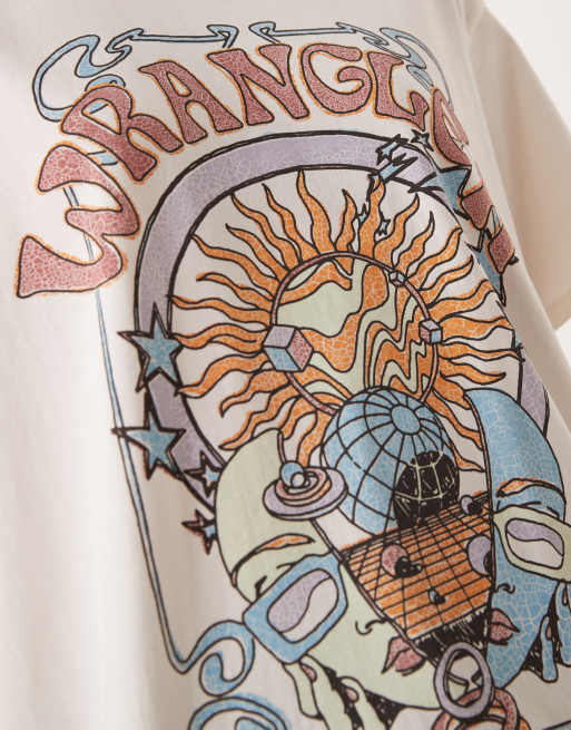 Wrangler – Naturvit t-shirt i girlfriend-modell, 3 av 4