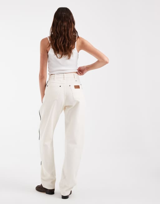 Wrangler – Naturvita jeans med barrelben, 4 av 5