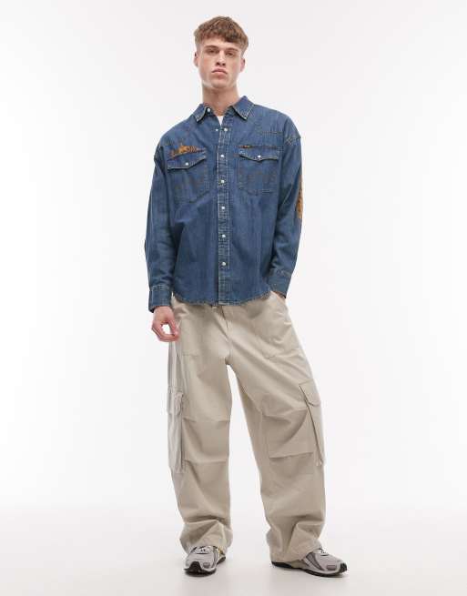 Wrangler – Niebieska jeansowa koszula w kowbojskim stylu, 2 z 5