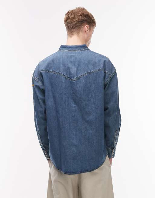 Wrangler – Niebieska jeansowa koszula w kowbojskim stylu, 3 z 5