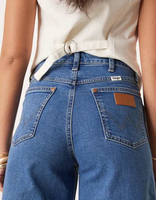 Wrangler – Niebieskie jeansy z szerokimi nogawkami i wysokim stanem, 5 z 5
