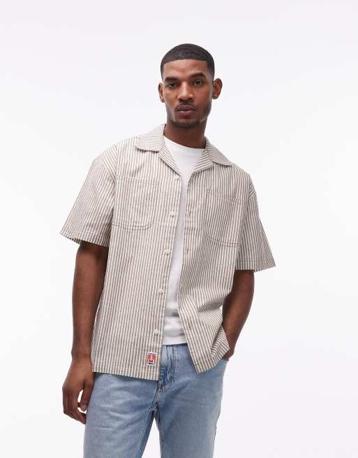 Wrangler – Olivgrön overshirt med korta ärmar och platt krage, 3 av 5