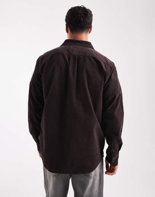 Wrangler - Overhemd van corduroy met lange mouwen in chocoladebruin, 3 van 5