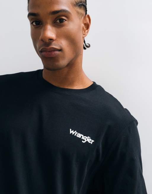 Wrangler pakke med 2 Sign Off T-shirt i blå, 4 af 5