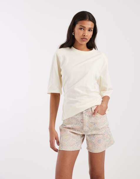 Wrangler - Pantaloncini da cowboy in denim con stampa a fiori - view 1