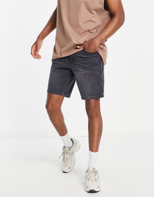 Wrangler - Pantaloncini di jeans neri regular fit