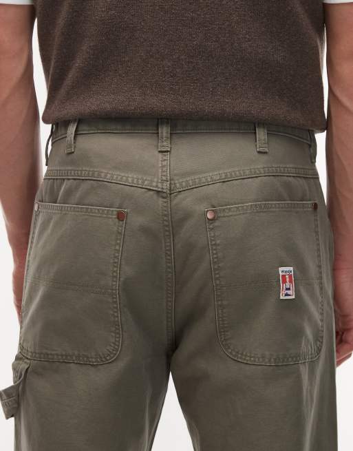 Wrangler - pantalones carpintero de doble rodilla en verde, 4 de 5