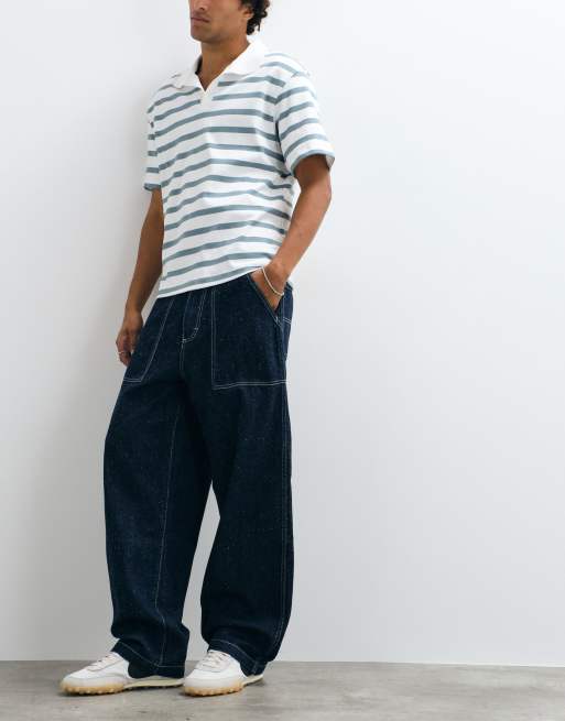 Wrangler pantaloni da lavoro in denim blu scuro, 3 di 5