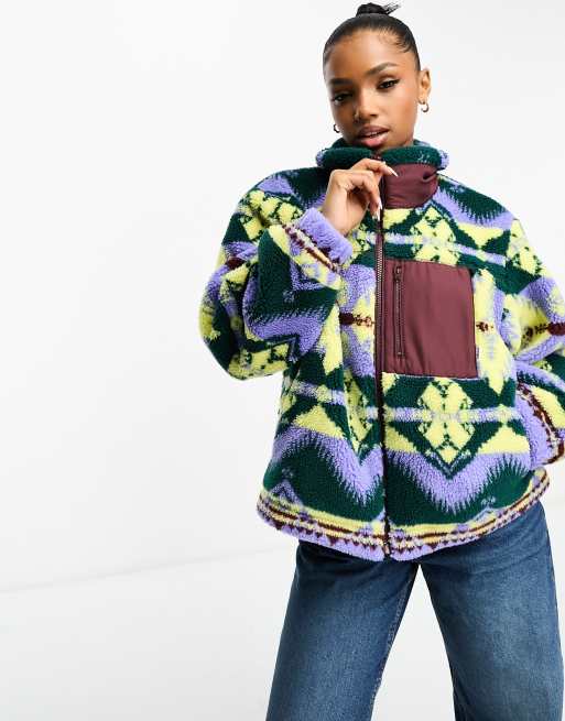 Wrangler - Pile con stampa multicolore e zip