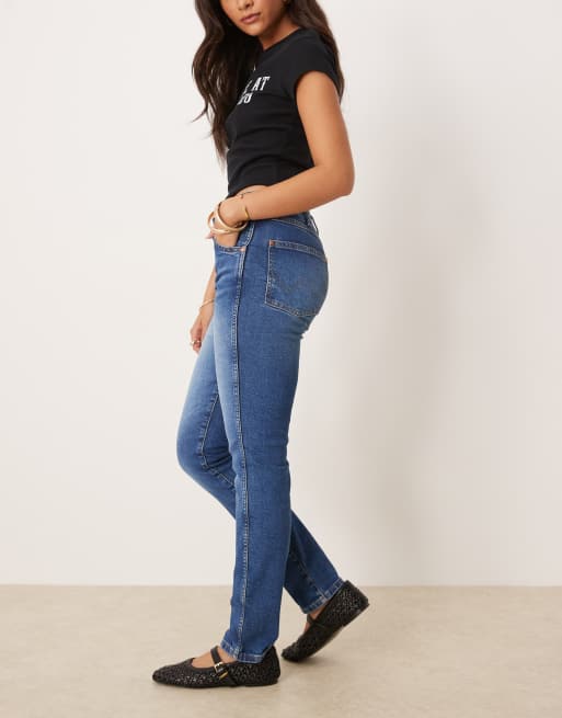 Wrangler Piper skinny fit jeans in midwash blue, 3 of 5