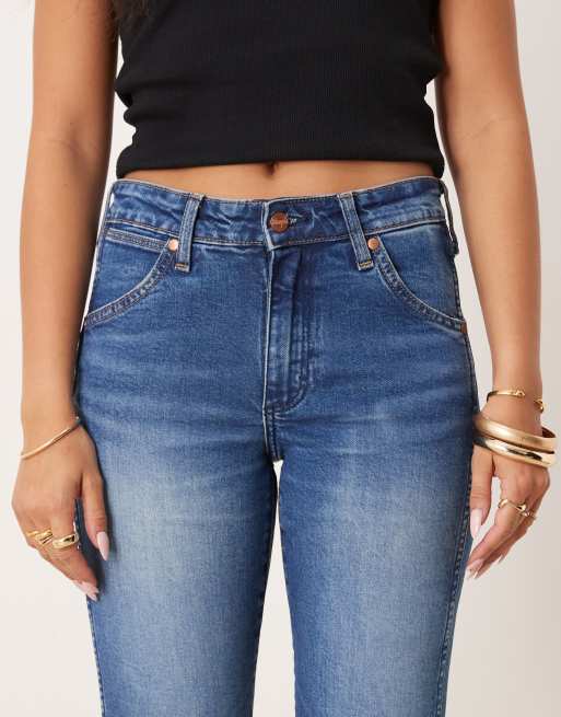 Wrangler Piper skinny fit jeans in midwash blue, 4 of 5