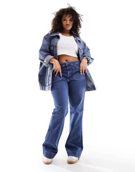 Wrangler plus size store wide leg jeans