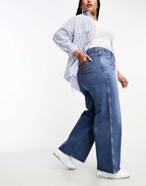 Wrangler Plus super wide leg jeans in blue dawn