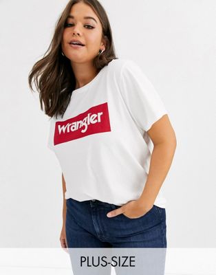 Wrangler Plus – T-shirt med logga-Vit