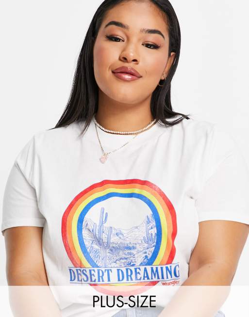 Wrangler Plus - T-shirt met korte mouwen en grafische print in wit