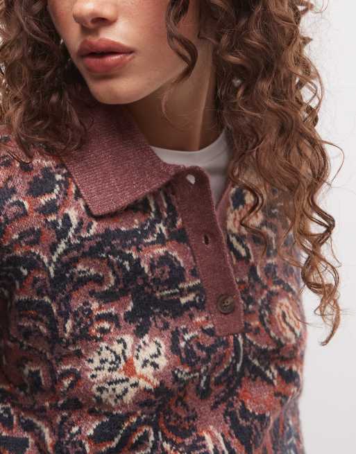 Wrangler polotrui met bloemenprint in roze, 2 van 4