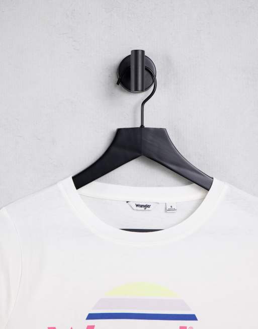 Wrangler Rainbow Logo Retro Tee In White Asos
