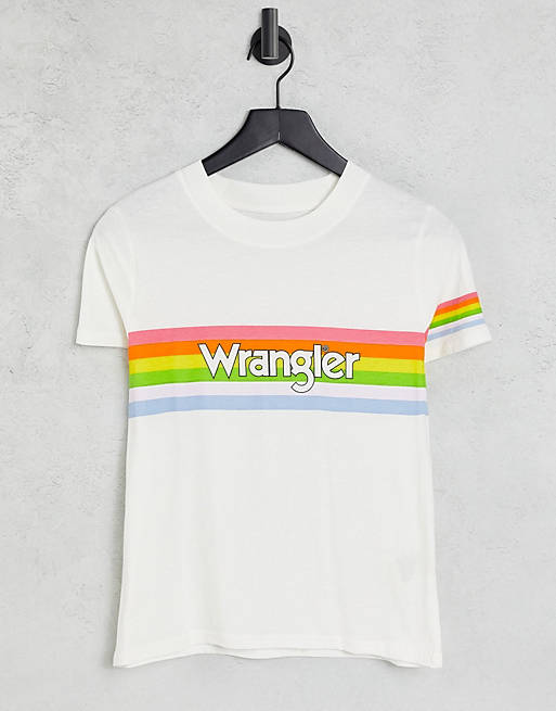Wrangler rainbow logo t-shirt in white