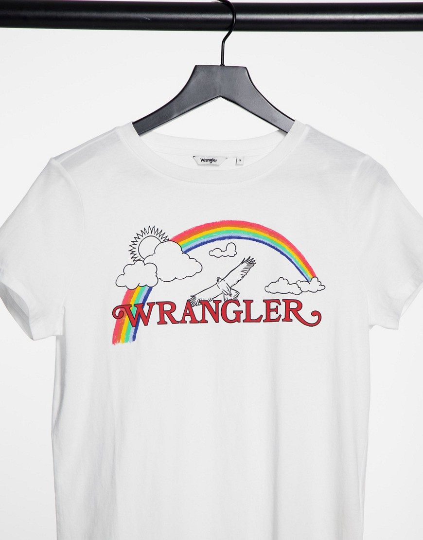 Wrangler Rainbow Regular T-Shirt in Real White