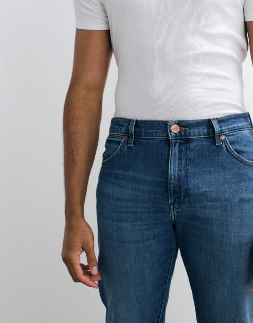 Wrangler - Redford - Jeans regular fit affusolati blu medio, 4 di 5