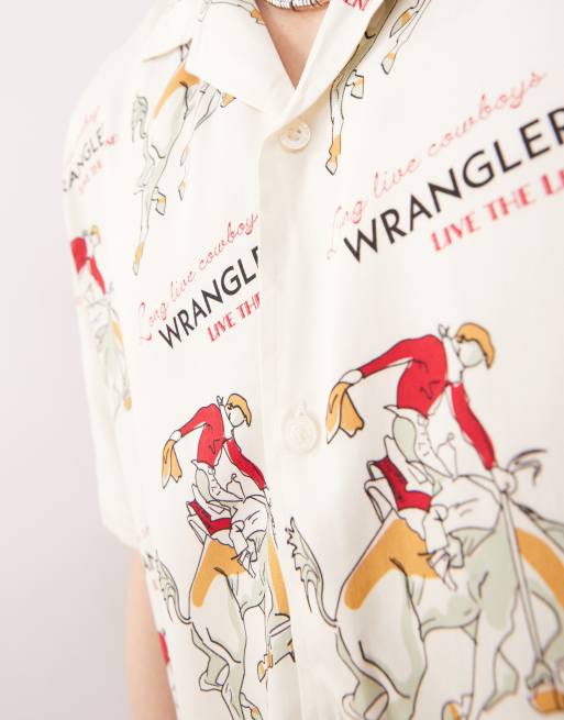 Wrangler Resort Camicia a maniche corte comoda in twill bianco