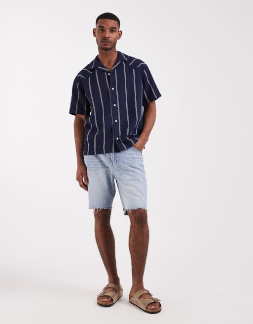 Wrangler - Resort overhemd met korte mouwen in marineblauw, 2 van 5