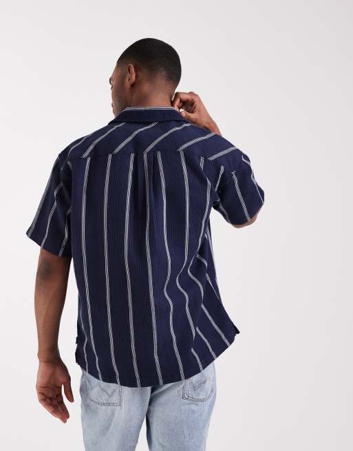 Wrangler - Resort overhemd met korte mouwen in marineblauw, 5 van 5