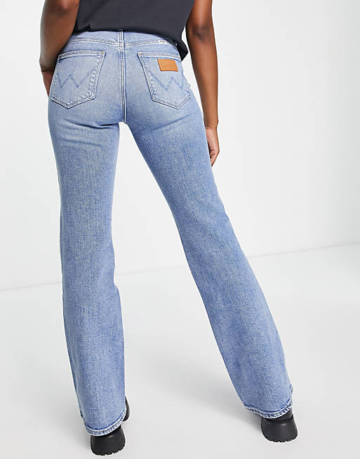 Wrangler retro flare jeans in bliss blue denim wash | ASOS