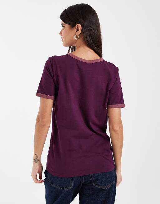Wrangler ringer tee in purple, 2 of 4