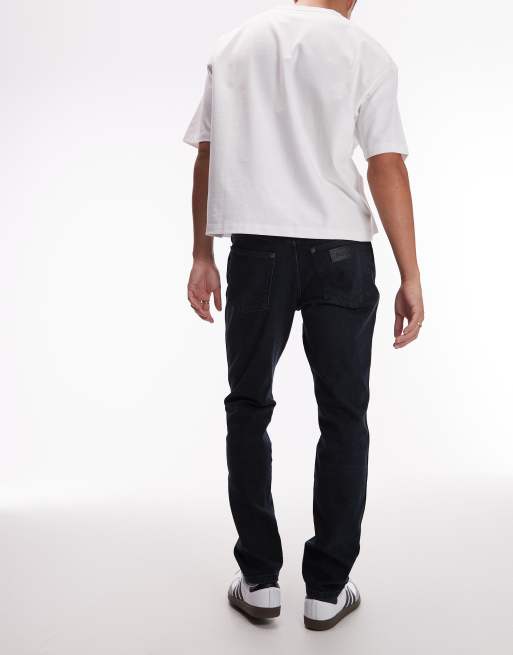 Wrangler River regular tapered fit jeans in washed dark blue, 5 of 5