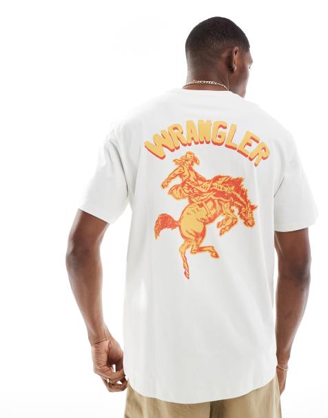Wrangler rodeo logo back print relaxed t-shirt in off white - view 1