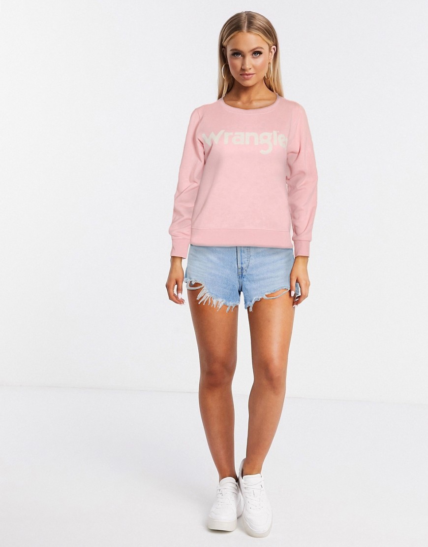 Wrangler – Rosa sweatshirt med logga