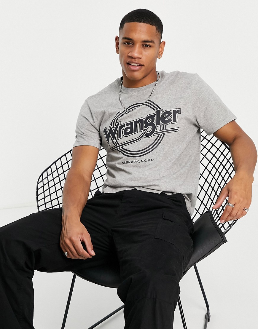 Wrangler round logo t-shirt-Grey