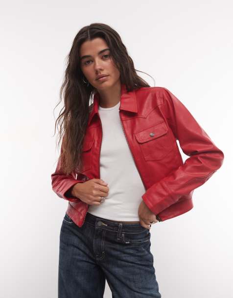 Wrangler schmal geschnittene Jacke mit Nähten in Rot - view 1