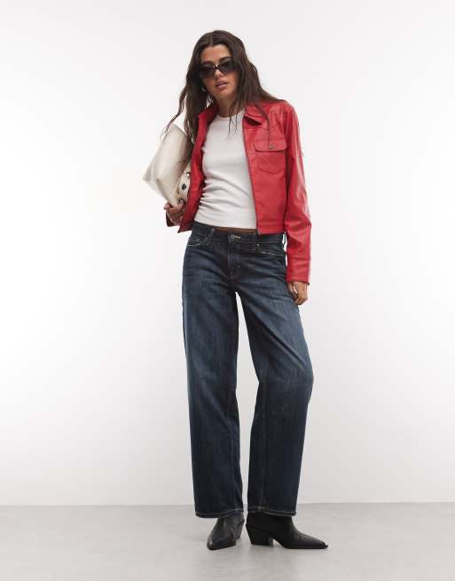 Wrangler schmal geschnittene Jacke mit Nähten in Rot, 3 von 4
