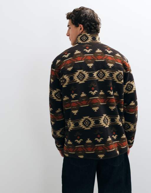 Wrangler sherpa fleece jacket in brown, 5 of 5
