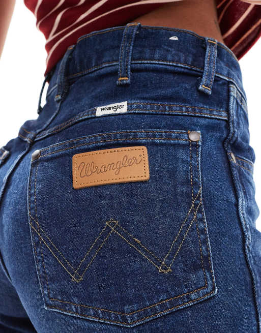 Wrangler - Short en jean à taille haute style festival - Bleu foncé, 3 de 5