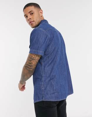 wrangler slim fit denim shirt